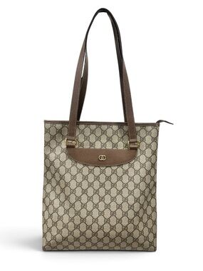 Gucci GG Supreme Web Canvas & Leather Vintage Large Tote Bag